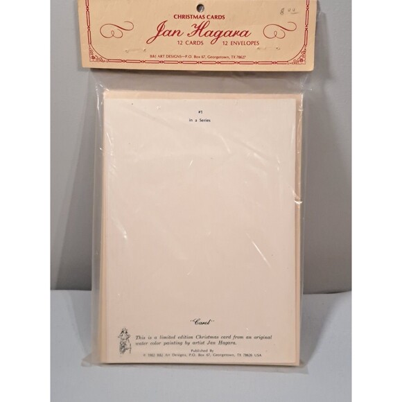 Jan Hagara Christmas Cards 12 cards + 12 Envelopes Vintage 1982 Ephemera - Picture 5 of 6